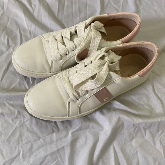 Kate Spade New York Pink White Leather Sneaker Model Iggy Size 8 - Picture 3 of 8